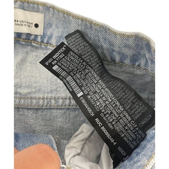 Zara Women Jeans EU 34 US 2 Blue Darted Balloon Slim Fit Curved Leg 6186/044 NWT - Picture 12 of 16